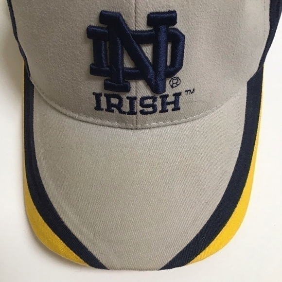 NEW Notre Dame Irish Football Hat Cap Starter Licensed Adjusts Navy Gray Gold - Picture 7 of 13